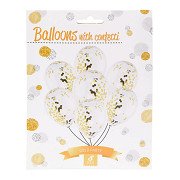 Luftballons mit goldenem Konfetti