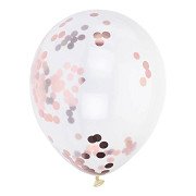 Balloons with Rose Gold Confetti, 8pcs.