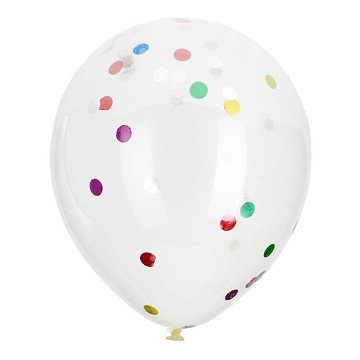 Ballonnen met Confetti Multi Kleuren, 8st.