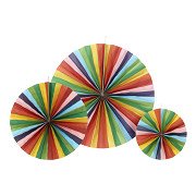 Fan Paper Multi Colors, Set of 3