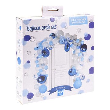 Bausatz „Ballonbogen zum Selberbauen“, Blau, 120-teilig.