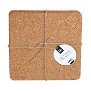 Cork Square Coaster, 6 pcs.