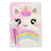 Einhorn-Plüsch-Notizbuch mit Sternenstift