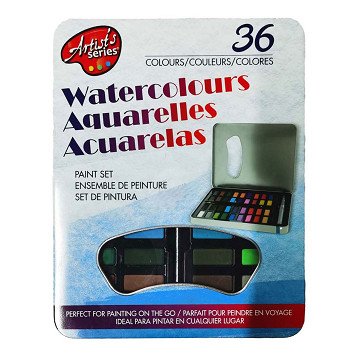 Aquarellset mit Pinsel, 36 Farben