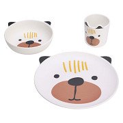 Kindergeschirr-Set Melamin - Hund, 3-teilig.