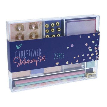 Stationery set Gold/Purple, 22 pcs.