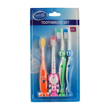 Zahnbürsten-Set, 4-tlg.