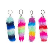 Fluffy Rainbow Tail Keychain - 13cm