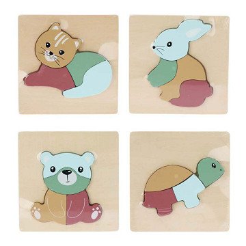 Wooden Puzzle Animal, 4pcs.