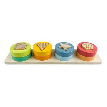 Stapelpuzzle aus Holz mit Formen, 9-tlg.