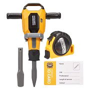 Werkzeugspielzeug, Bohrmaschine und Maßband