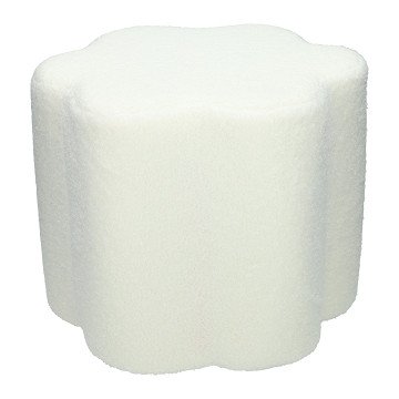 Flower-shaped Teddy fabric stool - White