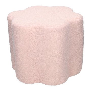 Flower-shaped Teddy fabric stool - Pink