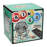 Black Bingo Wheel with Game Board, Bingo Cards, and Chips