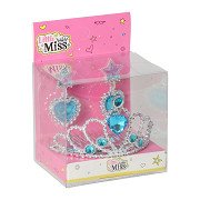 Prinzessinnen-Accessoire-Set: Tiara und Ohrringe