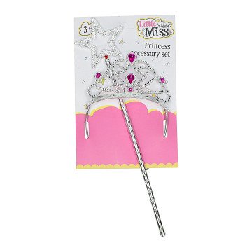 Prinzessinnen-Accessoire-Set: Tiara und Zauberstab