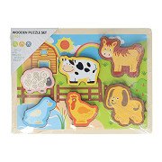 Wooden Farm Shape Puzzle - 6-piece