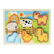 Houten Vormenpuzzel Boerderij - 6dlg.