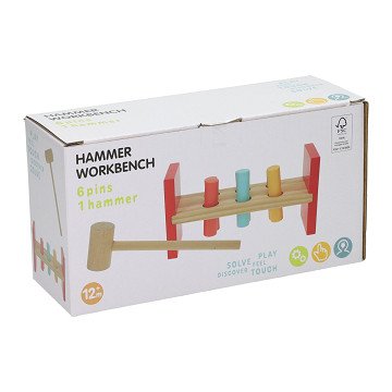 Wooden Hammer Bench with Hammer