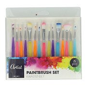Pinselset mit Gelgriffen - 15 Stück.