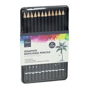 Set aus 12 Graphitstiften.