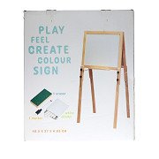 Double-sided Wooden Drawing Easel - 46.5x37x89cm