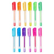 Set of Mini Gel Pens Pastel and Neon - 12 pcs.