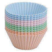 Set Siliconen Cupcakevormen 7x3,5cm - 12st.