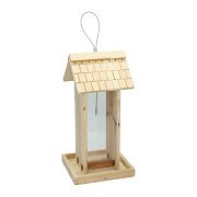 Wooden Hanging Bird Feeder - 17x17x38cm