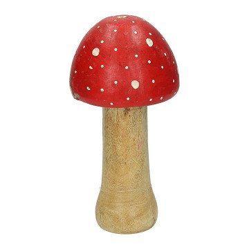 Wooden Mushroom made of Mango Wood - 13x13x20cm