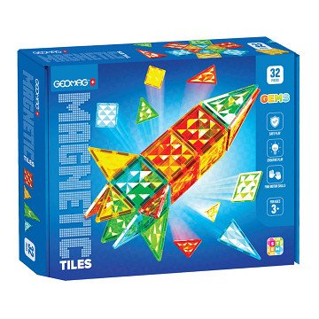 Geomag Magnetische Tegels Edelstenen Raket Set - 32dlg.