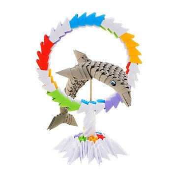 ORIGAMI 3D - Dolphin, 343 parts.