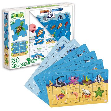 BiOBUDDi 2in1 Puzzel en Memo Sealife