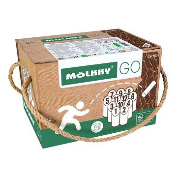 Molkky GO Pinewood Throwing Game with 12 Cones