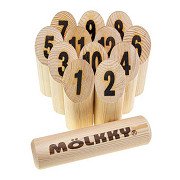 Molkky GO Grenenhout Werpspel met 12 Kegels