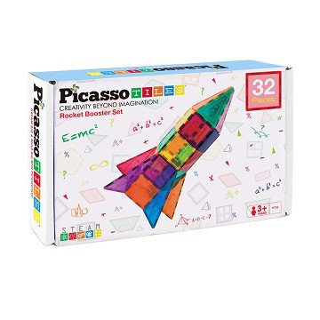 PicassoTiles Rocket Booster – Magnetische Bausteine, 32 Stück.