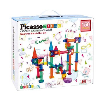 PicassoTiles Marble Run - Magnetische Bouwtegels, 150dlg.