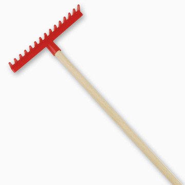 Plastic Rake with Wooden Handle