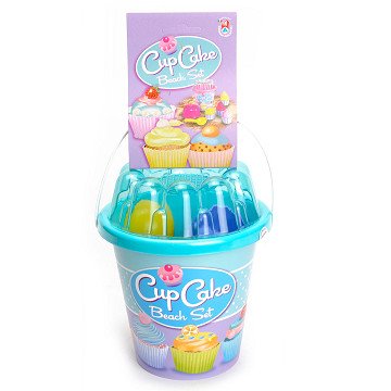 Cup Cake Beach Set in Bucket Blue