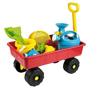 Bollerwagen mit Sandspielzeug