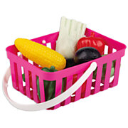 Vegetable set in shopping basket