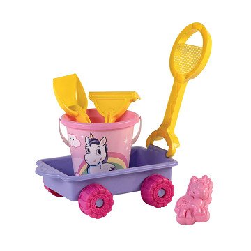 Bollerwagen mit Einhorn-Strandset, 5-tlg.