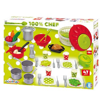 Ecoiffier 100% Chef Dinner Set, 47pcs
