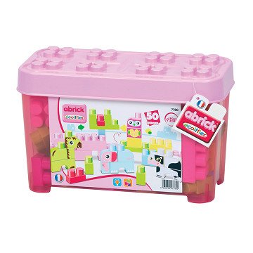 Abrick Maxi Roze Dierenbox, 50dlg