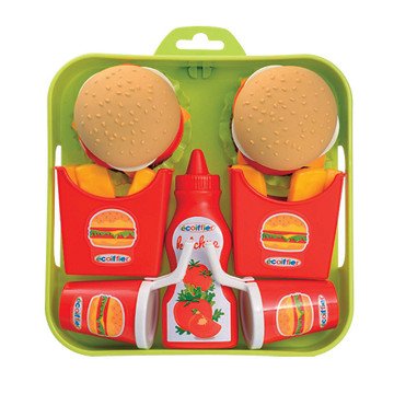 Ecoiffier 100 % Chef Hamburger-Set auf Tablett