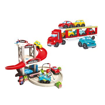 Abrick Garage met Transporter en Auto's