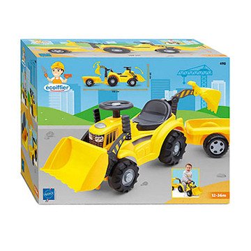 Ecoiffier Einachsschlepper mit Frontlader und Anhänger