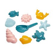 Ecoiffier Shell Sand Molds with Shovel, 9 pcs.