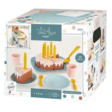 Ecoiffier Spiellebensmittel-Spielset „Geburtstagstorte“, 20-tlg.