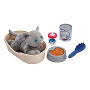 Ecoiffier Cuddly Toy Cat with Cat Basket Playset, 9 pcs.